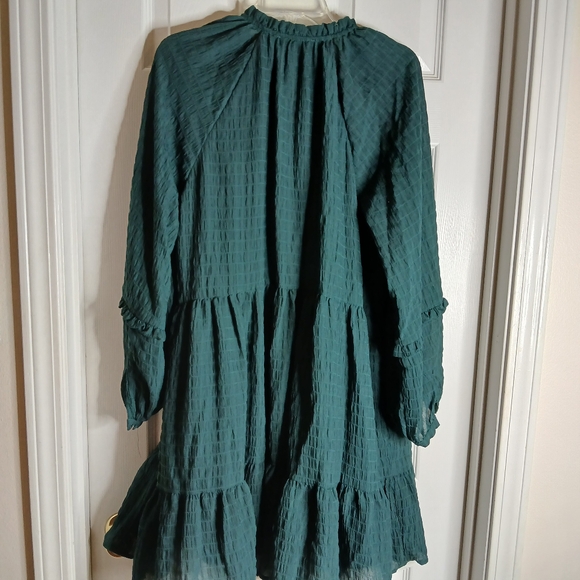 Mare Mare x Anthropologie Anne Teal Green Tiered Dress Size Medium - Picture 8 of 8